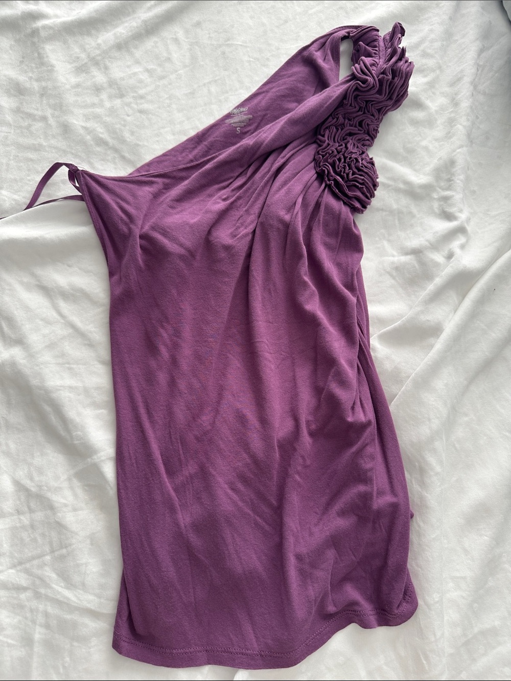 Mossimo Supply Co. One-Shoulder Ruched Purple top